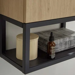 Lave-Mains|Mob-In Meuble lave-mains NOVA suspendu métal et bois avec vasque en résine 40x50cm