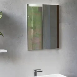 Cuisibane Meuble lave-mains SAFIA avec vasque et miroir - Gris