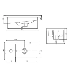 Cuisibane Meuble lave-mains SAFIA avec vasque et miroir - Gris