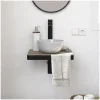 Mob-In Meuble lave-mains SOHO plan fin et porte serviette face vasque blanche