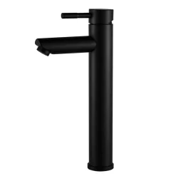 Mob-In Meuble lave-mains SOHO plan fin p-serviette face vasque noire + robinet