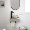 Mob-In Meuble lave-mains SOHO plan épais vasque blanche + robinet + miroir