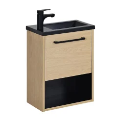 Lave-Mains|Mob-In Meuble lave-mains suspendu avec niche et vasque résine 53x40cm