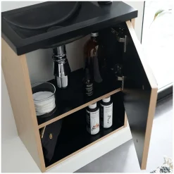 Lave-Mains|Mob-In Meuble lave-mains suspendu avec niche et vasque résine 53x40cm