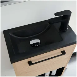 Lave-Mains|Mob-In Meuble lave-mains suspendu avec niche et vasque résine 53x40cm