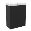Homesight Meuble lave-mains suspendu noir mat l.44 cm Imandra + plan vasque terrazzo, GoodHome