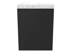 Homesight Meuble lave-mains suspendu noir mat l.44 cm Imandra + plan vasque terrazzo, GoodHome