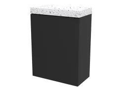 Homesight Meuble lave-mains suspendu noir mat l.44 cm Imandra + plan vasque terrazzo, GoodHome