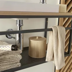 Mob-In Meuble lave-mains WILO grande largeur avec vasque résine 60cm