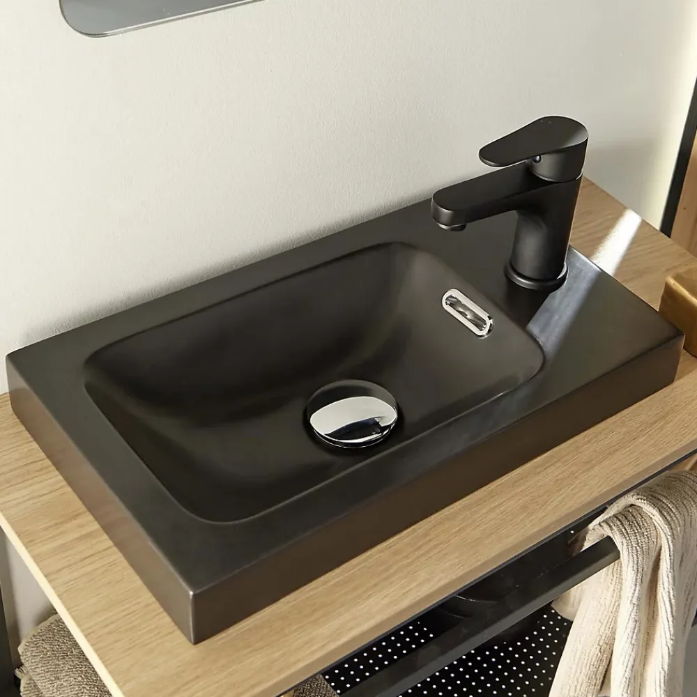 Mob-In Meuble lave-mains WILO grande largeur avec vasque résine 60cm
