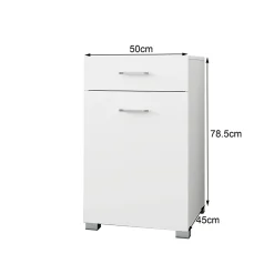 Meuble De Salle De Bains Faible Profondeur|Ml-Design Meuble panier à linge salle de bain armoire toilette MDF mélamine 50x78,5x45 cm