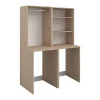 Meuble Buanderie|Vente-unique Meuble pour 2 machines à laver avec penderie et étagères - Naturel clair - H184 x L128 cm - ERKANO