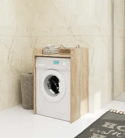 Armoire De Salle De Bains|Akord Furniture Factory Meuble pour lave-linge AKORD FIN Chêne Sonoma 64 cm 1 étagère 64x50x98 cm