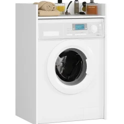Armoire De Salle De Bains|Akord Furniture Factory Meuble pour lave-linge AKORD FIN Blanche 64 cm 1 étagère 64x50x98 cm