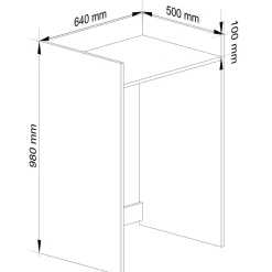 Armoire De Salle De Bains|Akord Furniture Factory Meuble pour lave-linge AKORD FIN Blanche 64 cm 1 étagère 64x50x98 cm