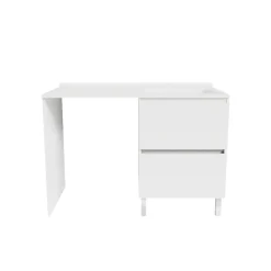 Cuisibane Meuble pour lave-linge IDEA, plan vasque déportée 124 cm x 65 cm- Blanc- Vasque à droite