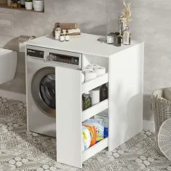 Pier Import Meuble pour machine à laver blanc avec rangement MARFA