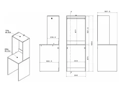 Vente-unique Meuble pour machine à laver avec penderie - Naturel clair - L65 x H184 cm - ERKANO