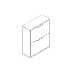 Rangement Buanderie|GoodHome Meuble rangement chaussures 2 niveaux blanc Pyrus l. 65 x H. 81 x P. 24,8 cm