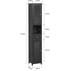 Sobuy Meuble Rangement Salle de Bain Armoire Haute Meuble Colonne, FRG236-DG,