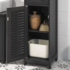 Sobuy Meuble Rangement Salle de Bain Armoire Haute Meuble Colonne, FRG236-DG,