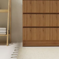Planète Bain Meuble salle de bain 80 cm A poser - Plan vasque céramique - Effet bois strié - Karaib 2