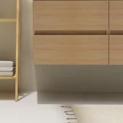 Meuble Vasque|Planète Bain Meuble salle de bain 120 cm - Double vasque céramique - Effet chêne sonoma - A suspendre - Karaib 2