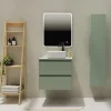 Meuble Vasque|Planète Bain Meuble salle de bain 60 cm pour vasque à poser - Vert mat - A suspendre - Karaib 2