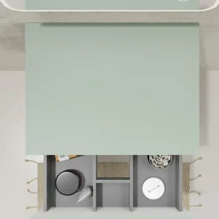 Meuble Vasque|Planète Bain Meuble salle de bain 60 cm pour vasque à poser - Vert mat - A suspendre - Karaib 2