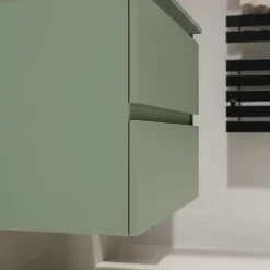 Planète Bain Meuble salle de bain 80 cm pour vasque à poser - Vert mat - A suspendre - Karaib 2