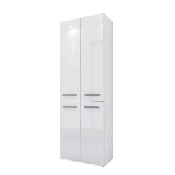 3xE Living Meuble salle de bain, 174 x 30 x 60 cm, blanc mat, blanc brillant