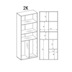 Armoire De Salle De Bains|3xE Living Meuble salle de bain, 174 x 30 x 60 cm, blanc mat