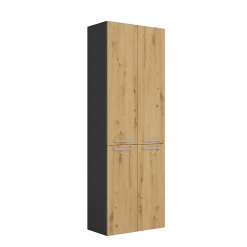 3xE Living Meuble salle de bain, 174 x 30 x 60 cm, antracite, chêne artisan