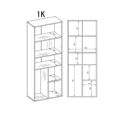 Armoire De Salle De Bains|3xE Living Meuble salle de bain, 174 x 30 x 60 cm, antracite, chêne artisan