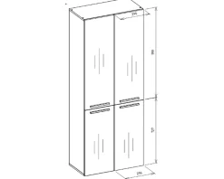 Armoire De Salle De Bains|3xE Living Meuble salle de bain, 174 x 30 x 60 cm, antracite, chêne artisan