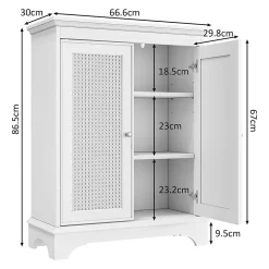 Armoire De Salle De Bains|ProximaX Meuble salle de bain blanc sur pied avec porte panier et étagère réglable, meuble indépendant pour salle de bain, salon ou cuisine