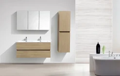 Meuble Vasque|Stano Meuble salle de bain design double vasque SIENA largeur 120 cm chêne clair texture
