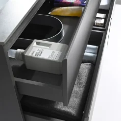 Ensemble Meuble De Salle De Bains|Luxury Bain Meuble salle de bain double vasque 140cm gris et effet marbre gris avec miroir LED LB-8475G-140