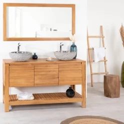 Meuble Sous-Vasque|Wanda Collection Meuble salle de bain en teck Megève 140 cm