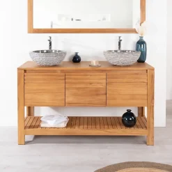 Meuble Sous-Vasque|Wanda Collection Meuble salle de bain en teck Megève 140 cm