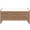 Meuble Sous-Vasque|Uniqka Meuble salle de bain en teck et terazzo beige 145 cm -