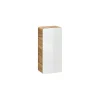 Armoire De Salle De Bains|Meublorama Meuble salle de bain ERBANO Chene clair et blanc brillant 35x75 cm 1 porte Meuble suspendu