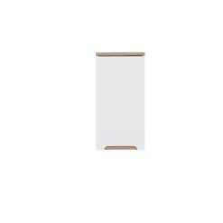 Armoire De Salle De Bains|Meublorama Meuble salle de bain ERMANO Chene clair et blanc brillant 35x70 cm 1 porte Meuble suspendu