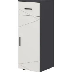 Meuble Wc|ProximaX Meuble salle de bain gris, armoire d'appoint avec tiroir et étagères réglables, meuble de rangement, idéal salle de bain ou salon