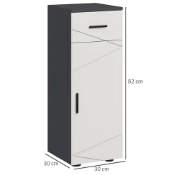 Meuble Wc|ProximaX Meuble salle de bain gris, armoire d'appoint avec tiroir et étagères réglables, meuble de rangement, idéal salle de bain ou salon
