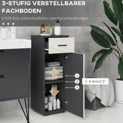 Meuble Wc|ProximaX Meuble salle de bain gris, armoire d'appoint avec tiroir et étagères réglables, meuble de rangement, idéal salle de bain ou salon