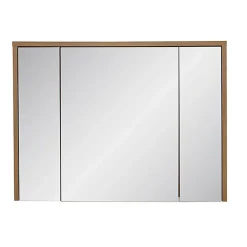 Stellameuble Meuble salle de bain miroir 100cm aspect béton foncé Hampton