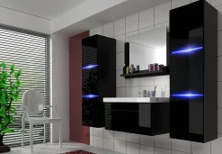 Colonne De Salle De Bains|Meuble De Salle De Bains Faible Profondeur|Autres Meuble salle de bain PERRI NOIR