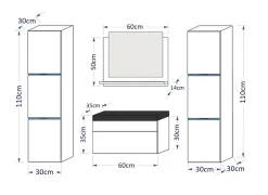 Colonne De Salle De Bains|Meuble De Salle De Bains Faible Profondeur|Autres Meuble salle de bain PERRI NOIR
