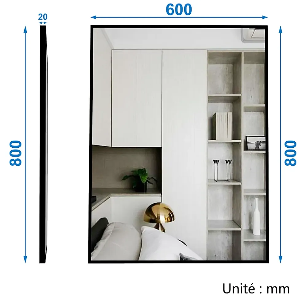Ensemble Meuble De Salle De Bains|AICA Sanitaire Meuble salle de bain simple vasque 80cm meuble + miroir Blanc